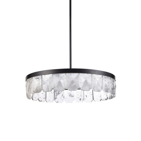 ZEEV Lighting Odraz 32 Inch Infused Clear Crystal LED Chandelier in Satin Black in Satin Brushed Black Finish Model: CD11806-LED-32-SBB