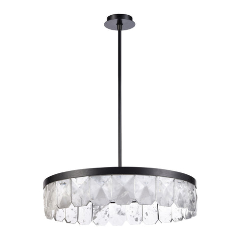 ZEEV Lighting Odraz 32 Inch Infused Clear Crystal LED Chandelier in Satin Black in Satin Brushed Black Finish Model: CD11806-LED-32-SBB