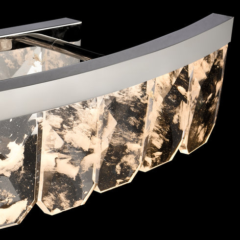 ZEEV Lighting Odraz 38 Inch Infused Clear Crystal Curved LED Vanity in Polished Nickel Model: VL11817-LED-38-PN