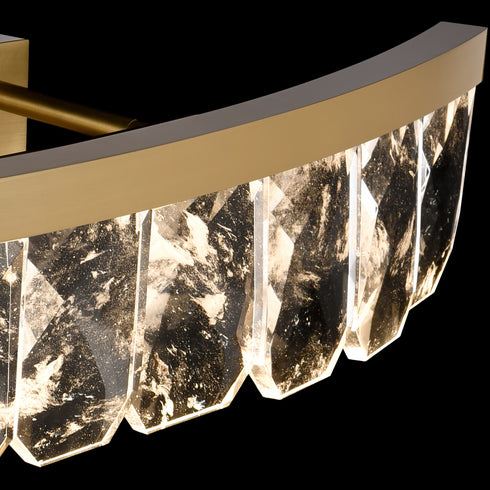 ZEEV Lighting Odraz 45 Inch Infused Clear Crystal Curved LED Vanity in Aged Brass Model: VL11819-LED-45-AGB