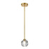 ZEEV Lighting PARISIAN 1 Light 5 Inch Single in Aged Brass Crystal Mini Pendant Model: MP40035-1-AGB