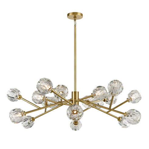 ZEEV Lighting PARISIAN 18 Light 48 Inch Modern Sputnik in Aged Brass Crystal Chandelier Model: CD10307-18-AGB