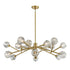 ZEEV Lighting PARISIAN 18 Light 48 Inch Modern Sputnik in Aged Brass Crystal Chandelier Model: CD10307-18-AGB