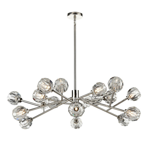 ZEEV Lighting PARISIAN 18 Light 48 Inch Modern Sputnik in Aged Brass Crystal Chandelier Model: CD10307-18-AGB