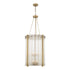 ZEEV Lighting Regis 24 Inch 12 Light Fluted Glass Foyer Chandelier in Aged Brass in Polished Nickel Finish Model: CD10286-12-PN