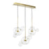 ZEEV Lighting SATELLITE 6 Light LED 45 Inch in Aged Brass Linear Glass Multi Pendant Model: CD10378-6-AGB