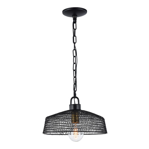 ZEEV Lighting URBAN 1 Light 13 Inch Metal Shade Pendant in Dark Bronze Finish Model: P30066-1-DBZ