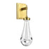 Zeev Lighting VASO 1 Light LED 3CCT 1 Light Heavy Clear Rain Drop Glass in Aged Brass Vertical Wall Sconce Model: WS10905-LED-AGB