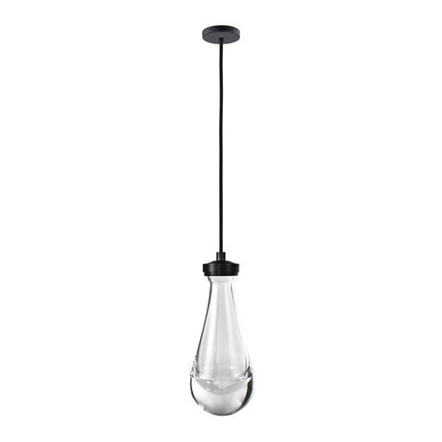 ZEEV Lighting Vaso Water Drop LED Mini Pendant in Satin Brushed Black Model: MP10904-LED-SBB