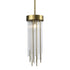 Zeev Lighting WATERFALL 1 Light 1 Light 6 Inch Round in Aged Brass Convertible Flush Crystal Mini Pendant Light Model: MP40047-1-AGB