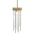 ZEEV Lighting WATERFALL 1 Light 6 Inch Square in Aged Brass Convertible Flush Crystal Mini Pendant Light Model: MP40050-1-AGB