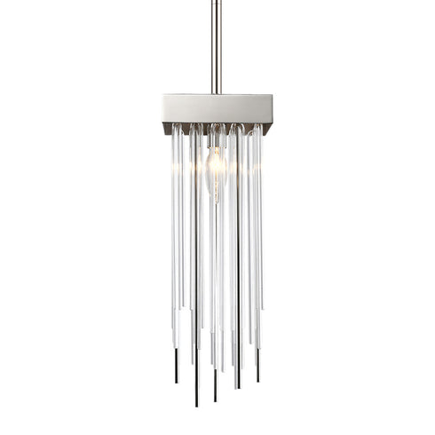 ZEEV Lighting WATERFALL 1 Light 6 Inch Square in Aged Brass Convertible Flush Crystal Mini Pendant Light Model: MP40050-1-AGB