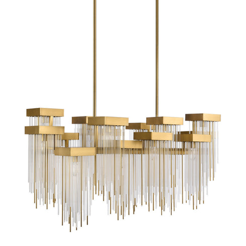 Zeev Lighting WATERFALL 16 Light 16 Light Cityscape in Aged Brass Crystal Chandelier Model: CD10415-16-AGB