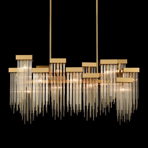 Zeev Lighting WATERFALL 16 Light 16 Light Cityscape in Aged Brass Crystal Chandelier Model: CD10415-16-AGB