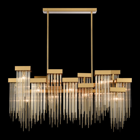 Zeev Lighting WATERFALL 16 Light 16 Light Cityscape in Aged Brass Crystal Chandelier Model: CD10415-16-AGB