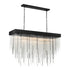 Zeev Lighting WATERFALL 17 Light 17 Light 48 Inch Rectangular in Satin Brushed Black Crystal Chandelier Model: CD10411-17-SBB