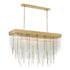 ZEEV Lighting WATERFALL 17 Light 48 Inch Rectangular in Aged Brass Crystal Chandelier Model: CD10330-17-AGB
