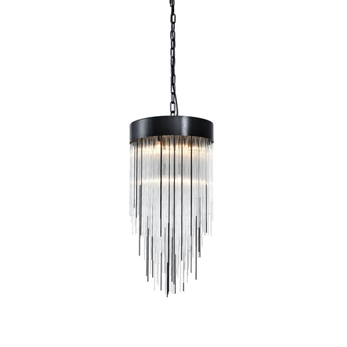 Zeev Lighting WATERFALL 4 Light 4 Light 12 Inch Round in Aged Brass Convertible Flush Crystal Chandelier Model: P30008-4-AGB