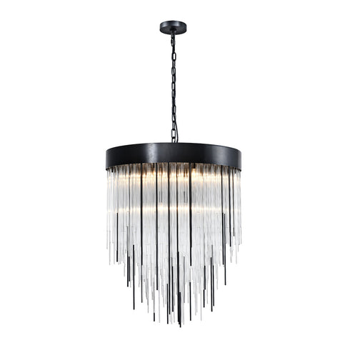Zeev Lighting WATERFALL 4 Light 4 Light 12 Inch Round in Aged Brass Convertible Flush Crystal Chandelier Model: P30008-4-AGB