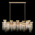 ZEEV Lighting Waterfall 60 Inch 20 Light Cityscape Glass Chandelier in Aged Brass Model: CD10424-20-AGB