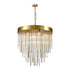 ZEEV Lighting WATERFALL 9 Light 24 Inch Round in Aged Brass Convertible Flush Crystal Chandelier Model: CD10418-9-AGB