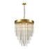 ZEEV Lighting WATERFALL 9 Light 24 Inch Round in Aged Brass Convertible Flush Crystal Chandelier Model: CD10418-9-AGB
