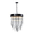 ZEEV Lighting WATERFALL 9 Light 24 Inch Round in Aged Brass Convertible Flush Crystal Chandelier Model: CD10418-9-AGB
