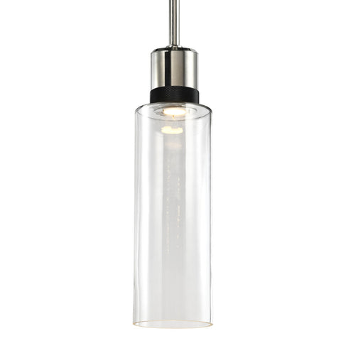 ZEEV Lighting ZIGRINA 10 Inch LED 3CCT Clear Dome Glass Pendant Light and in Polished Nickel with Black Metal Finish Model: P11703-LED-PN-K-SBB-G12