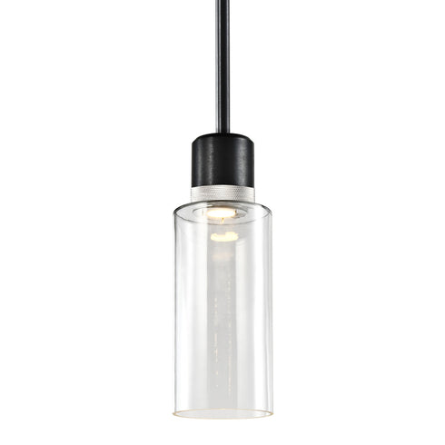 ZEEV Lighting ZIGRINA 10 Inch LED 3CCT Clear Dome Glass Pendant Light and in Satin Brushed Black with Nickel Metal Finish Model: P11704-LED-SBB-K-PN-G12