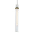 ZEEV Lighting ZIGRINA 3 Inch E26 Cylindrical Pendant Light 12 Inch Clear Glass and in Matte White with Brass Finish Model: P11706-E26-MW-K-AGB-G1