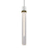 ZEEV Lighting ZIGRINA 3 Inch E26 Cylindrical Pendant Light 12 Inch Clear Glass and in Matte White with Brass Finish Model: P11706-E26-MW-K-AGB-G1