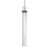 ZEEV Lighting ZIGRINA 3 Inch E26 Cylindrical Pendant Light 12 Inch Clear Glass and in Matte White with Brass Finish Model: P11706-E26-MW-K-AGB-G1