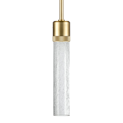 ZEEV Lighting ZIGRINA 3 Inch LED 3CCT Vertical Cylindrical Pendant Light 12 Inch Clear Glass and in Aged Brass Finish Model: P11701-LED-AGB-G1