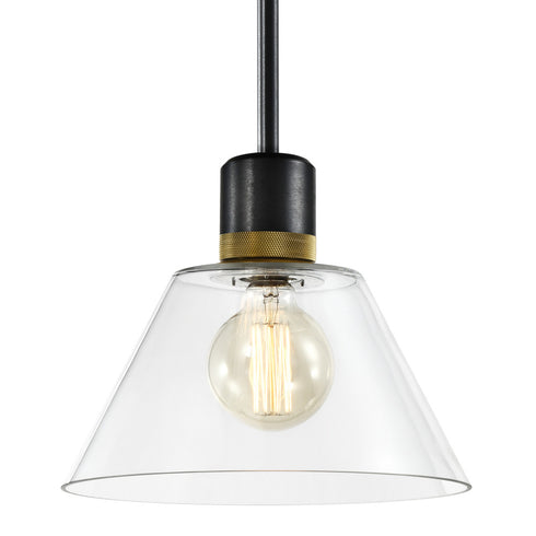 ZEEV Lighting ZIGRINA 3 Inch LED 3CCT Vertical Cylindrical Pendant Light 12 Inch Clear Glass and in Aged Brass Finish Model: P11701-LED-AGB-G1