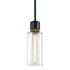 ZEEV Lighting ZIGRINA 3 Inch LED 3CCT Vertical Cylindrical Pendant Light 12 Inch Clear Glass and in Aged Brass Finish Model: P11701-LED-AGB-G1