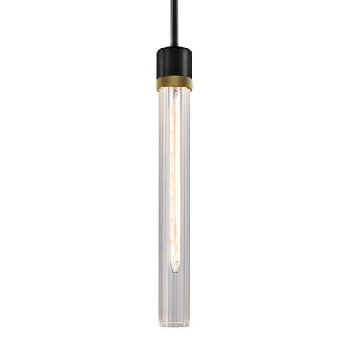 ZEEV Lighting ZIGRINA 3 Inch LED 3CCT Vertical Cylindrical Pendant Light 12 Inch Clear Glass and in Aged Brass Finish Model: P11701-LED-AGB-G1