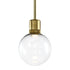 ZEEV Lighting ZIGRINA 3 Inch LED 3CCT Vertical Cylindrical Pendant Light 12 Inch Clear Glass and in Aged Brass Finish Model: P11701-LED-AGB-G1