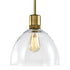 ZEEV Lighting ZIGRINA 8 Inch E26 Clear Globe Glass Pendant Light and in Aged Brass Metal Finish Model: P11705-E26-AGB-G11