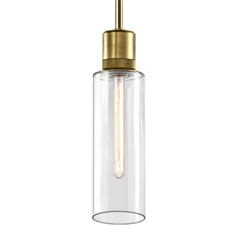 ZEEV Lighting ZIGRINA 8 Inch E26 Clear Globe Glass Pendant Light and in Aged Brass Metal Finish Model: P11705-E26-AGB-G11