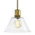 ZEEV Lighting ZIGRINA 8 Inch E26 Clear Globe Glass Pendant Light and in Aged Brass Metal Finish Model: P11705-E26-AGB-G11