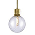 ZEEV Lighting ZIGRINA 8 Inch E26 Clear Globe Glass Pendant Light and in Aged Brass Metal Finish Model: P11705-E26-AGB-G11