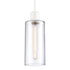 ZEEV Lighting ZIGRINA 8 Inch E26 Clear Globe Glass Pendant Light and in Matte White Metal Finish Model: P11706-E26-MW-G11