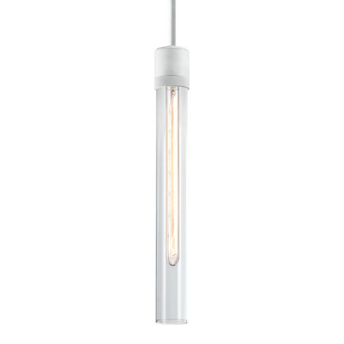 ZEEV Lighting ZIGRINA 8 Inch E26 Clear Globe Glass Pendant Light and in Matte White Metal Finish Model: P11706-E26-MW-G11