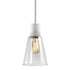 ZEEV Lighting ZIGRINA 8 Inch E26 Clear Globe Glass Pendant Light and in Matte White Metal Finish Model: P11706-E26-MW-G11