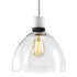 ZEEV Lighting ZIGRINA 8 Inch E26 Clear Globe Glass Pendant Light and in Matte White with Black Metal Finish Model: P11706-E26-MW-K-SBB-G11