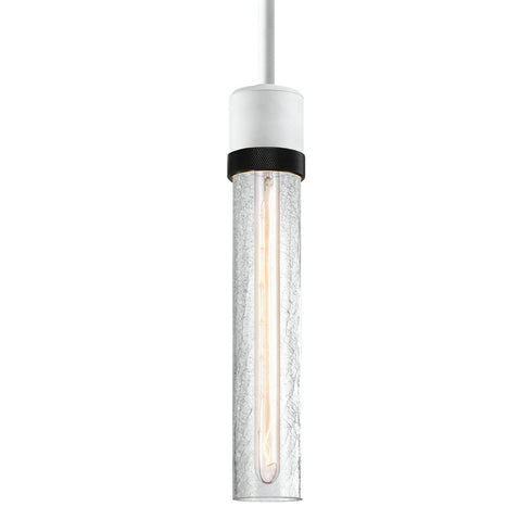 ZEEV Lighting ZIGRINA 8 Inch E26 Clear Globe Glass Pendant Light and in Matte White with Black Metal Finish Model: P11706-E26-MW-K-SBB-G11