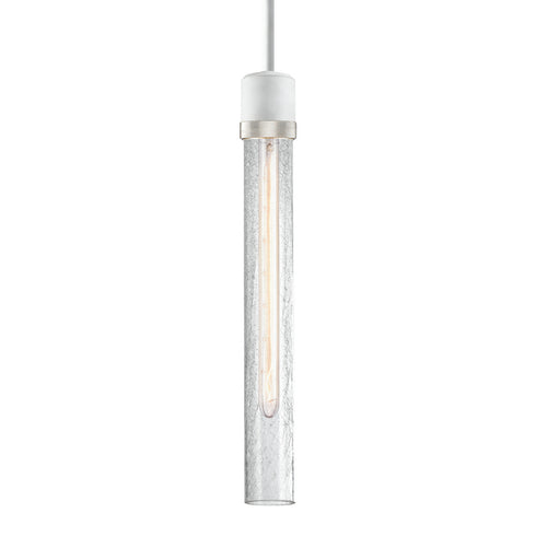 ZEEV Lighting ZIGRINA 8 Inch E26 Clear Globe Glass Pendant Light and in Matte White with Nickel Metal Finish Model: P11706-E26-MW-K-PN-G11