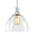 ZEEV Lighting ZIGRINA 8 Inch E26 Clear Globe Glass Pendant Light and in Matte White with Nickel Metal Finish Model: P11706-E26-MW-K-PN-G11