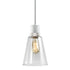ZEEV Lighting ZIGRINA 8 Inch E26 Clear Globe Glass Pendant Light and in Matte White with Nickel Metal Finish Model: P11706-E26-MW-K-PN-G11
