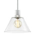 ZEEV Lighting ZIGRINA 8 Inch E26 Clear Globe Glass Pendant Light and in Matte White with Nickel Metal Finish Model: P11706-E26-MW-K-PN-G11